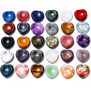 Prix de gros en vrac pierres naturelles mixtes cristal de guérison pierre précieuse taille de poche paume en forme de coeur pouce méditation pierre d'inquiétude - Product Image 1