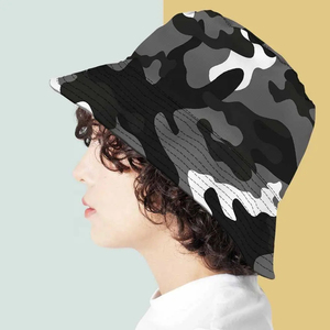 Mason réversible seau chapeau noir vieil or 100% coton brodé avant Logo unisexe Streetwear décontracté chapeaux lavage à la main seulement - Product Image 4