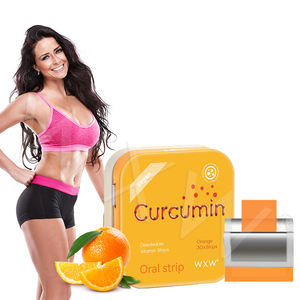 Tiras Orales de Curcumina de Grado Alimenticio, Tiras Orales que se Derriten, Suplementos con Sabor a Naranja, Tiras Orales de Melatonina - Product Image 1