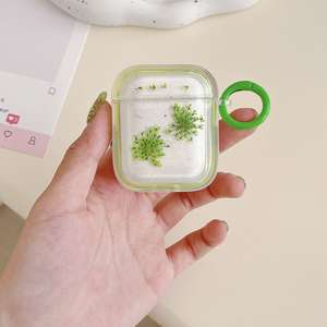 Funda Protectora de Lujo para Auriculares, Diseño de Flores Secas, TPU, Resistente a Impactos, para 2 Auriculares Intrauditivos, 12 Colores - Product Image 3