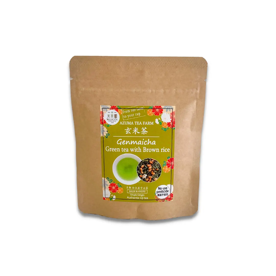Organic Brown Rice Tea With Matcha Green Tea Genmaicha 40g Loose Leaf High Quality Vegan Gluten-free Dairy-free Soy-free
