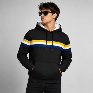 Men's Color Blocked Waterproof Woolen Hoodie Pullover Regular Sleeve Winter Polyester/Cotton Green <b>Black</b> <b>White</b> Blue <b>Stripes</b> - Product Image 4