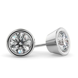 Pendientes de tuerca con corte redondo HER33, diamante cultivado en laboratorio de 0,30 quilates en platino, para regalo de aniversario nupcial - Product Image 3