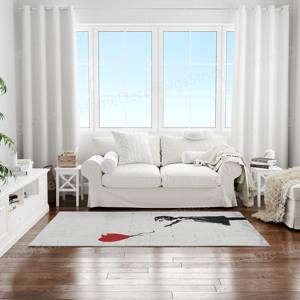 Alfombra Impresa: Alfombra Suave de Tela No Tejida con Diseño de Chica Genial Personalizada con Globo Rojo de Banksy, para Colgar en la Pared - Product Image 4