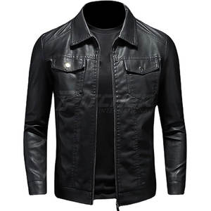 Chaqueta de Cuero Vacuno para Hombre, Nueva Colección de Invierno, Cierre de Cremallera, de la Mejor Calidad, Cortavientos, Ligera, con Capucha - Product Image 1