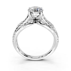 แหวนเพชรประกายแบบคลาสสิก AIENR-145A สำหรับผู้หญิงสำหรับการมีส่วนร่วมในทองคำขาวหรือทองคำขาวและสีขาวทองและสีโรสโกลด์ - Product Image 3