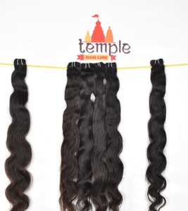 การต่อผมมนุษย์แบบสองชั้นทำจากเส้นด้ายเส้นด้ายเส้นด้ายหนาแบบธรรมชาติ - Product Image 2