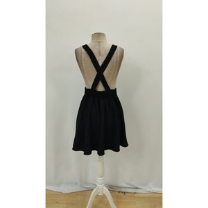 Robe courte évasée en velours pour femme avec détails croisés au dos, 29249 - Noir - Product Image 5