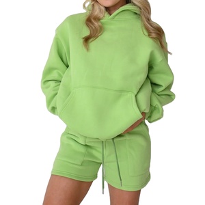 Conjunto de Sudadera con Capucha y Pantalones Deportivos para Mujer, Personalizado al por Mayor, 100% Algodón Tejido, Diseño Sólido Informal - Product Image 2
