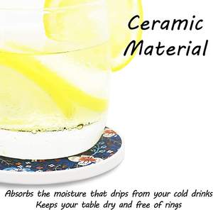 natural stone marble <b>coasters</b> for drinks luxury gold trim elegant - Product Image 2