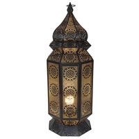 Lanterne à bougie hexagonale moderne en métal MS bicolore, découpe et impression 1 couleur, faite à la main, pour décoration de Noël 2026, de maison et de mariage