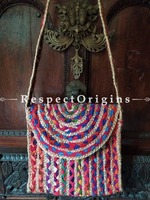 Sac à main ouvert tressé en jute chindi de style moderne, élégant, écologique, avec doublure en coton et bandoulière, idéal pour la vie quotidienne et les affaires