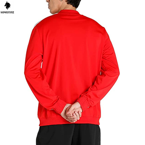 แจ็คเก็ตสำหรับฝึกซ้อมกีฬาทำจากผ้าขนสัตว์แบบลำลองของผู้ชายแบบสั่งตัดตามแบบแบนมีความยืดหยุ่นเอวรูปแบบการฝึกซ้อมกลางแจ้งสโมสรฟุตบอล - Product Image 2