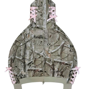 Hunting Camo All Over Digital Real Tree Impreso Camuflaje Sudadera con capucha Terry Heavyweight Oversized Boxy Cropped Hoodie - Product Image 4