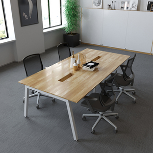 Modern Minimalist 240x120 Steel Leg Conference <b>Table</b> for Hotel/<b>Office</b>/Dining Wood/MDF HBAT012 - Product Image 3