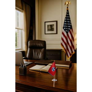 Tennessee <b>for</b> State Custom Desk <b>Flag</b> Digital Printing Aluminum <b>Pole</b> Silk Polyester Material with Custom Logo <b>for</b> Automotive Use - Product Image 2