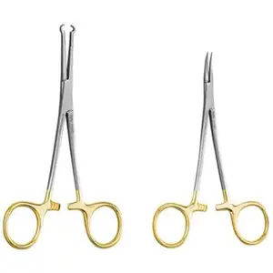 Pinze per vasectomia chirurgica di alta qualità Set da 2 pezzi anelli per dita placcati in oro Kit NSV strumenti per chirurgia urologica