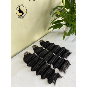 Extension en cheveux 100% naturels noirs naturels — ali queen, cheveux vierges montés sur les cuticules, bande adhésive ondulée, 100% cheveux humains, nouveau produit - Product Image 5