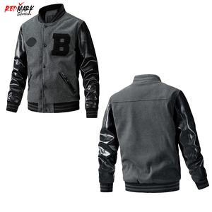 Chaqueta universitaria de lona Vintage para hombre, ropa de calle informal, bombardero de béisbol con parche para ropa informal - Product Image 3