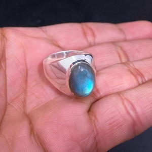 925 Sterling Silver Men's Wedding <b>Ring</b> Handmade Fine <b>Crystal</b> Labradorite Gemstone Oval Cut Party Jewelry Gift Idea Wholesale - Product Image 3