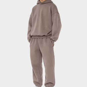 Personalizado en blanco liso Hip Hop peso pesado algodón Boxy Hoodie 500gsm ropa chándal Unisex chándal para hombres - Product Image 2