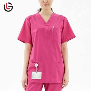 2025 Spandex Infirmières Uniformes D'hôpital en Gros Soins Infirmiers Scrubs Costume Femmes Scrub Ensembles Scrubs À Manches Courtes Tops uniforme - Product Image 2