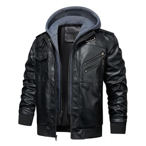 Offre Spéciale véritable peau de mouton Bomber veste en cuir hommes moto vestes en cuir couleur marron hommes veste en cuir pour hommes - Product Image 2