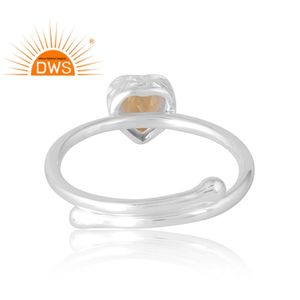 แหวนพลอยซิทรีนธรรมชาติทำจากเงินสเตอร์ลิง925เครื่องประดับออกแบบได้ตามต้องการของขวัญสำหรับผู้หญิงสำหรับผู้หญิง - Product Image 2