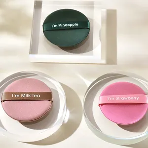 Bouffée de poche de poudre rose faite à la main de haute qualité fabricant de bouffée de poudre cosmétique douce Triangle en gros à bas prix - Product Image 4