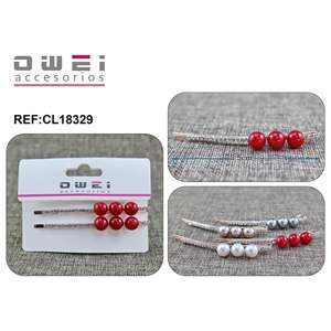 กิ๊บติดผม12U/ตัวซีประดับมุกและคริสตัล - Product Image 1