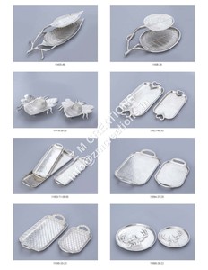 Juego de Bandejas Decorativas de Metal de Lujo, Platos Dorados Hechos a Mano, Aptos para Alimentos, de la Mejor Calidad, 100 Piezas, Bandeja para Servir en Bodas - Product Image 3