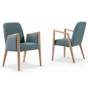 Chaise de restaurant d'hôtel chaise et table de salle à manger rembourrés en bois de teck et tissu du fabricant de meubles en gros - Product Image 3