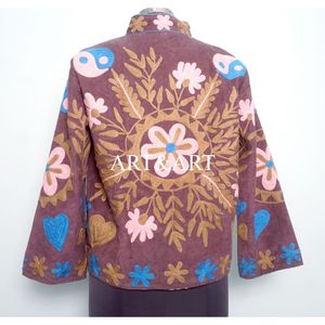 Floral Embroidery Button Cotrise Quilted Jacket Cotton Lining Handmade Winter Autumn Quick Dry Breathable Eco-Friendly Party - Product Image 5