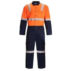 Grosir pakaian kerja pembiakan Coverall pakaian seragam kerja untuk pria seragam kerja reflektif seragam kerja keseluruhan setelan industri