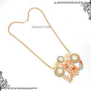 สร้อยคอฟิวชั่นชุบทองทำด้วยมือสำหรับผู้หญิงทำด้วยมือด้วยอัญมณีดิบสไตล์ทางศาสนาเครื่องประดับสำหรับงานแต่งงาน - Product Image 3