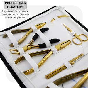 Custom Hair Extension Tools Tape-In Bead Fusion Weft Tool Bead Closer Bead Cracking Plier Wire <strong>Loop</strong> Section Clips <strong>Curved</strong> Needle - Product Image 2