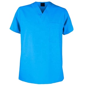 Uniforme à manches courtes et col en V pour femmes Poly Spandex Health Workers Nurse Uniform Stretch Drawstring Waist Scrubs Set - Product Image 5