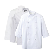 Uniforme de chef de haute qualité vêtements de cuisine design personnalisé vêtements uniformes de chef d'été blanc ou noir moderne durable-Échantillon gratuit