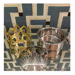 Elegance Square Food Server Chaffing <b>Dish</b> Made of Stainless Steel Hammered Copper <b>With</b> Top <b>Lid</b> for Hotel Supplies - Product Image 5