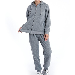 Vente en gros 100% coton Hauts de survêtement de gymnastique à manches longues pour femmes Sweat-shirt avec logo personnalisé Survêtement à capuche survêtement - Product Image 3