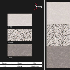 กระเบื้องบุผนังเซรามิกขนาด 300x600 มม. สำหรับห้องน้ำ ห้องครัว ผิวมันเงา/ด้าน ลายแกะสลักแบบน้ำตาล ดีไซน์ตกแต่งผนังภายในสุดหรู - Product Image 1