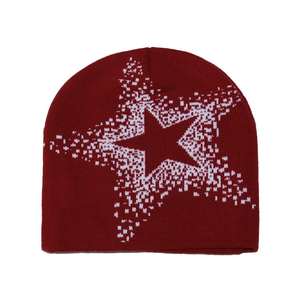 2025 Otoño Invierno gorro de alta calidad estrella de cinco puntas Jacquard logotipo personalizado Beanie fabricante gorro de invierno para Mujeres Hombres - Product Image 3