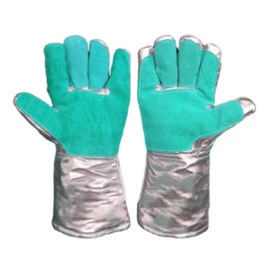 Guantes de cuero calefactables de manga larga, papel de aluminio resistente al calor aislado para barbacoa, aluminizado antiflash para trabajo de bombero - Product Image 3