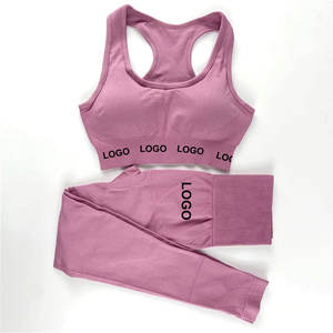 Ropa deportiva de yoga sólida para mujer con logotipo personalizado, conjunto de pantalones acampanados de cintura alta de 2 piezas para gimnasio y fitness - Product Image 6