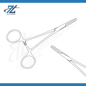 Micro Halstead Mosquito Forceps 100mm recto, 1-2 dientes, abrazadera hemostática, patrón estándar, junta de caja, instrumento quirúrgico, - Product Image 2