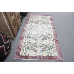 Tapis turc vintage 3,6 x 6,9 pieds, tapis d'intérieur, tapis oriental rouge - Product Image 1