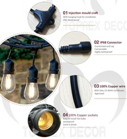 Guirlande lumineuse LED E27 S14 pour décoration de vacances en extérieur, prise de lampe IP65, ceinture lumineuse, support de lampe en plastique étanche