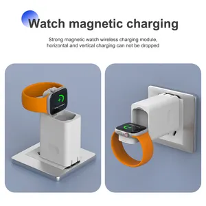 Mobile Phone 4 In 1 Wall Charger 3 Port Usb 47W Charger With Wireless Charging For Watch Macbook Android Cell Phones Adapter