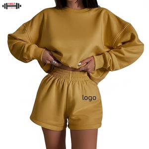 Sudadera con Capucha y Media Cremallera Bordada Personalizada para Mujer, Estilo Urbano, de Forro Polar, de Algodón, Nueva, de Marca, 2 Piezas - Product Image 1