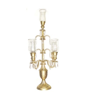 New Candelabra Gold Colored Coating Metal Floor Decoration Aluminum Casted Handmade <b>Candle</b> Votive Stand for European Weddings - Product Image 1